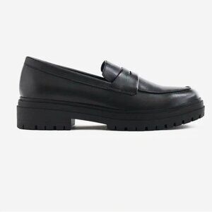 Quince Italian Leather Lug Sole Loafer Black 6